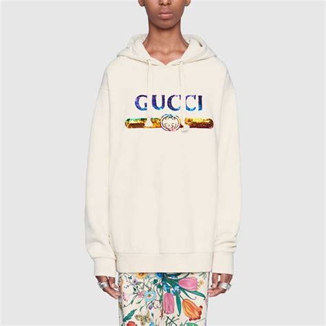 469251 gucci|Gucci Sweatshirt With Sequin Logo 'Off White' .